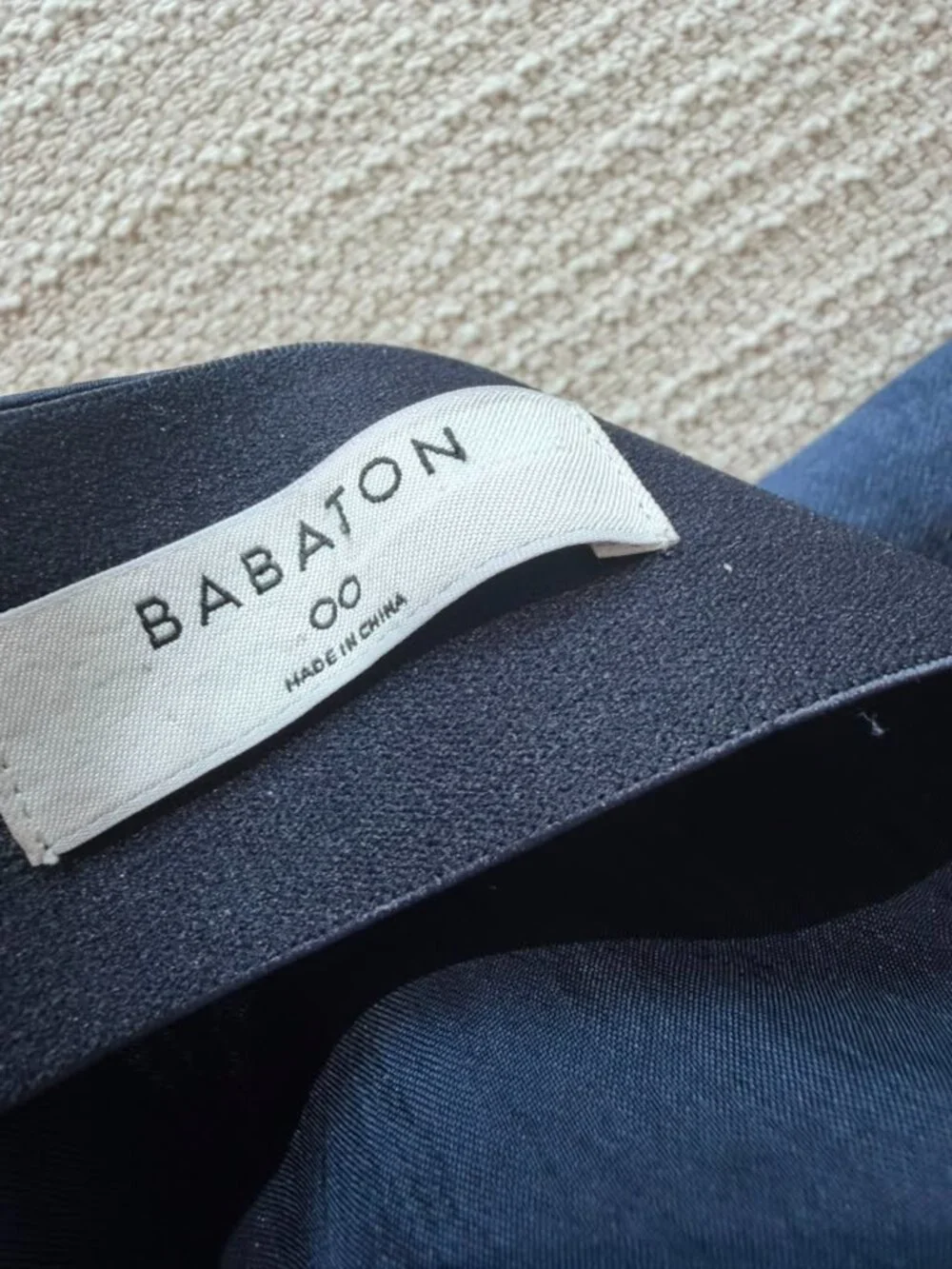 Babaton Navy Silk Mini Skirt